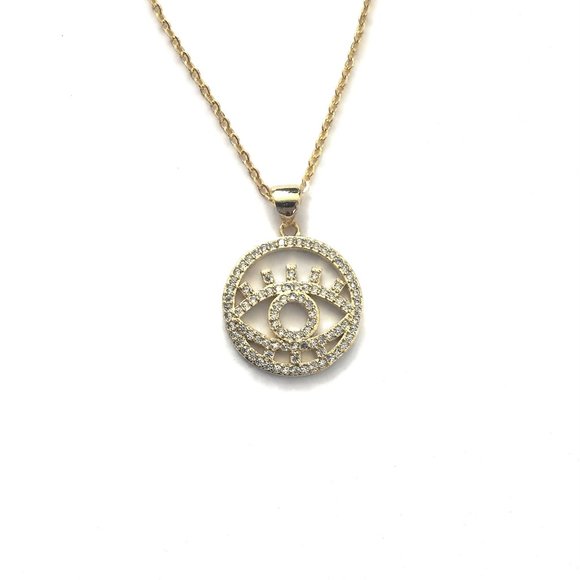 Evil Eye Necklace with Sparkly cubic zirconia Stones - Picture 5 of 5